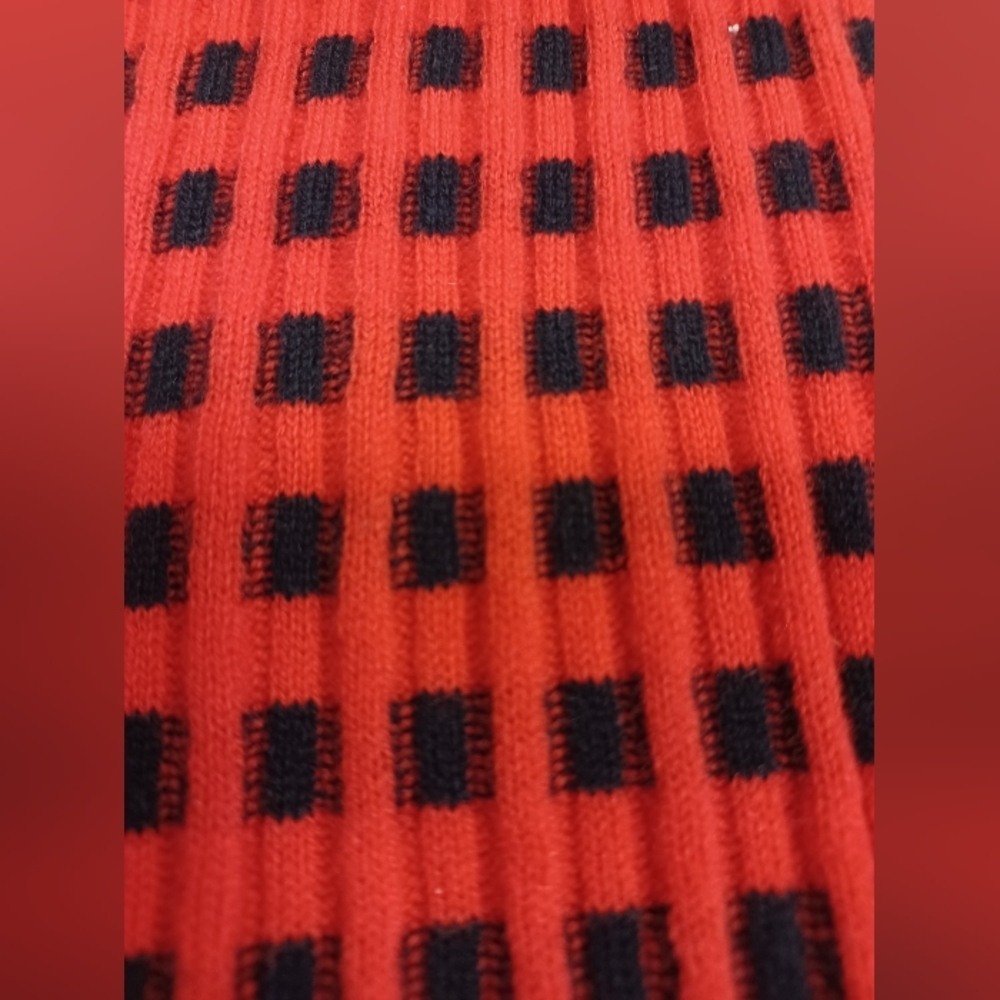 Salvatore Ferragamo EUC Black And Red Checkered Scarf O/S - Picture 4 of 5
